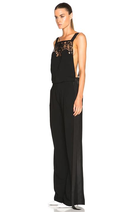 givenchy layered lace-trimmed jumpsuit|givenchy jumper womens.